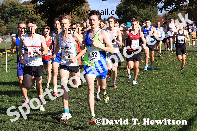 Senior men, 2024 Northern Cross Country Relays, Graves Park, Sheffield.   Photo: David T. Hewitson/Sports for All Pics